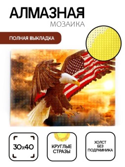 Алмазная мозаика без подрамника "Орёл", 30х40 см