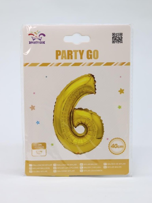Шар фольгированный &quot;Milestone moments&quot; цифра 6, золото (40 см) 