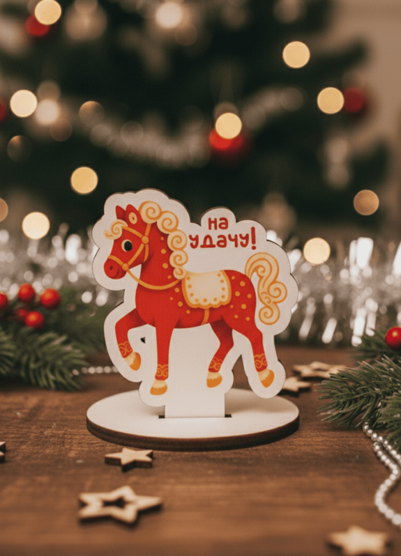 Деревянная фигурка на подставке iLikeGift &quot;На удачу&quot; 