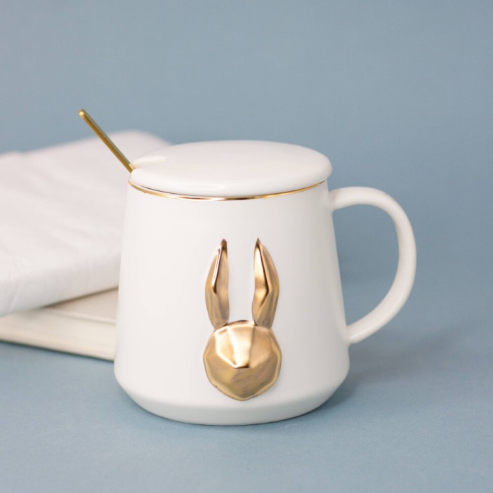 Кружка "Hare gold", white (350ml) 