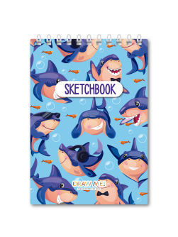 Скетчбук DRAW ME! «Акулы», 14х20 см, плотность 100 гр