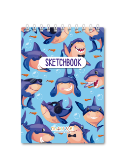 Скетчбук DRAW ME! «Акулы», 14х20 см, плотность 100 гр