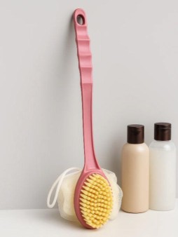 Двусторонняя мочалка-щётка для тела "Body brush", pink