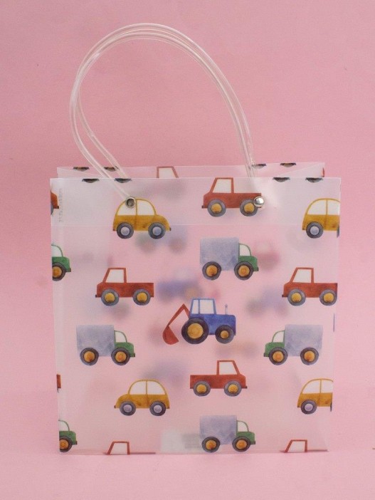 Пакет подарочный прозрачный «Crazy gift», tractor (22*21,5*10) 