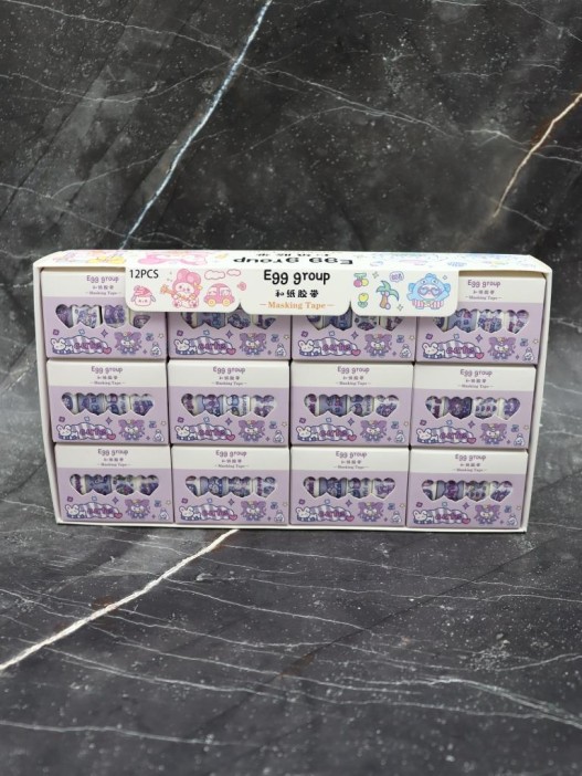 Набор декоративного скотча 4 шт. "Egg group", purple (1.5см*2м) 