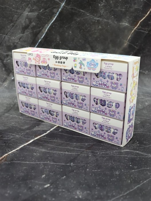 Набор декоративного скотча 4 шт. "Egg group", purple (1.5см*2м) 