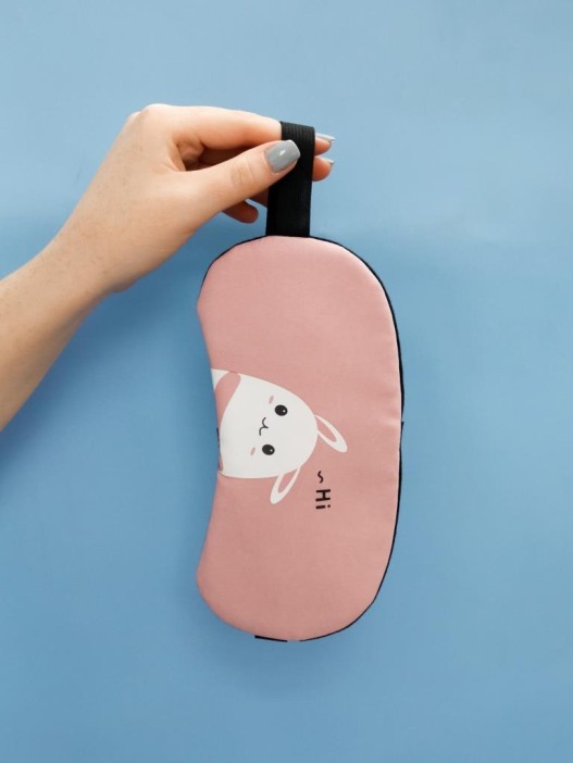 Маска для сна гелевая "Hi hare ", pink 