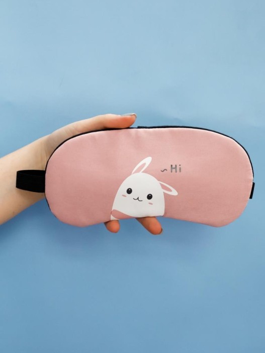 Маска для сна гелевая "Hi hare ", pink 