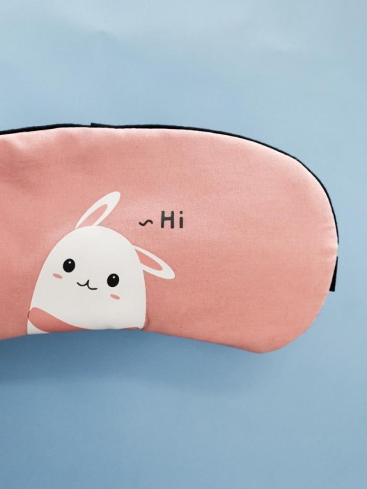 Маска для сна гелевая "Hi hare ", pink 