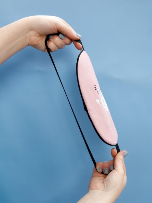 Маска для сна гелевая "Hi hare ", pink 