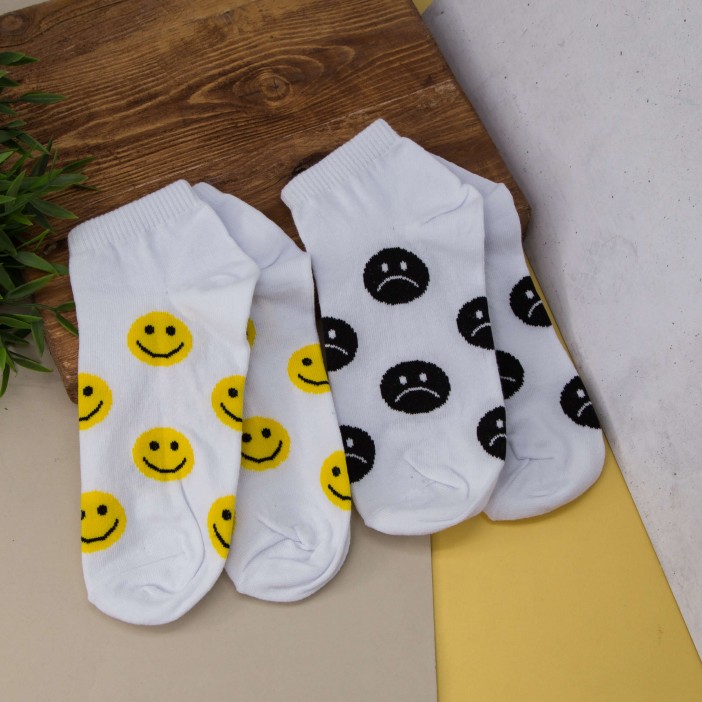 Носки женские "Happy and Sad smile", р. 35-40, 2 пары 