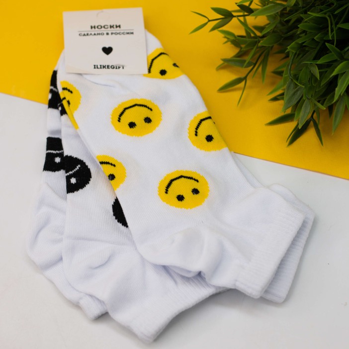 Носки женские "Happy and Sad smile", р. 35-40, 2 пары 