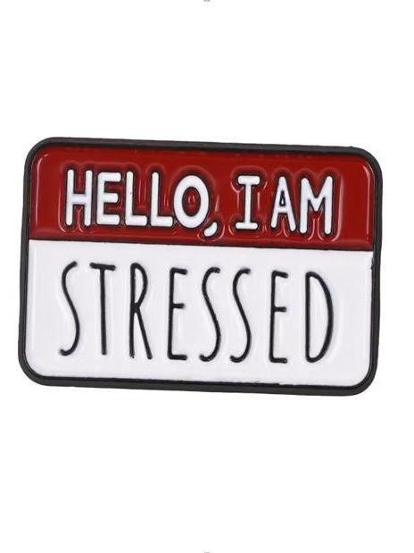 Значок металлический iLikeGift &quot;Hello, I am stressed&quot; 