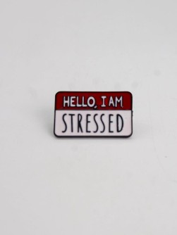 Значок металлический iLikeGift "Hello, I am stressed"