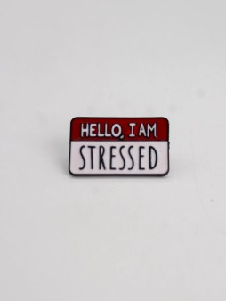 Значок металлический iLikeGift "Hello, I am stressed"