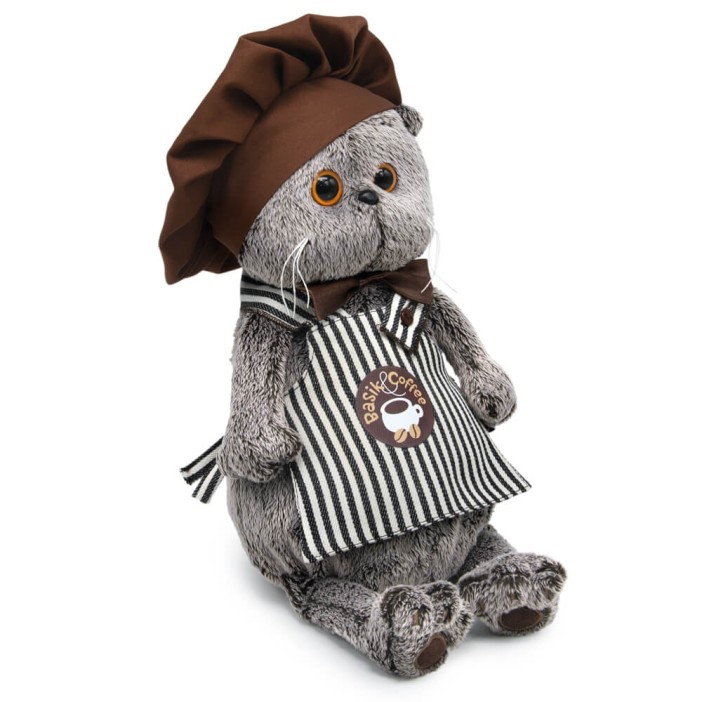 Мягкая игрушка &quot;Кот Басик - бариста&quot; (22 см) 