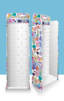 Стойка с крючками "Упакуй красиво" напольная 1940*560*300, 40 крючков