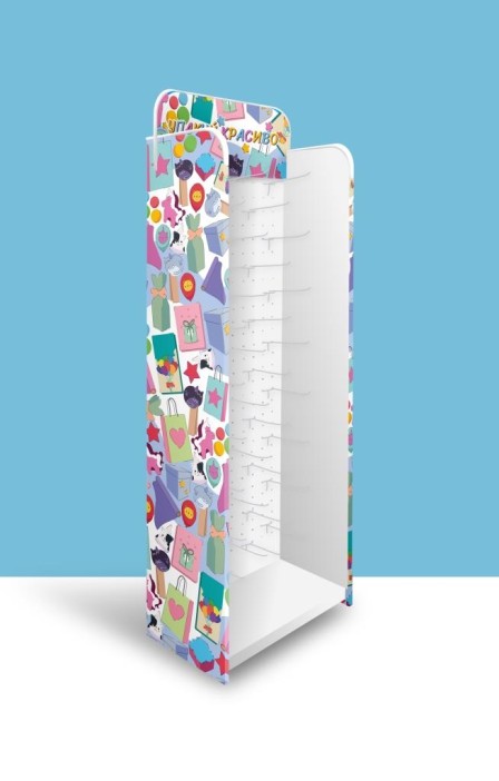 Стойка с крючками &quot;Упакуй красиво&quot; напольная 1940*560*300, 40 крючков 