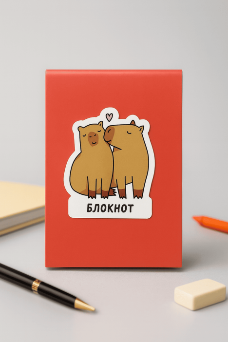 Блокнот А7 «Capybara love» 
