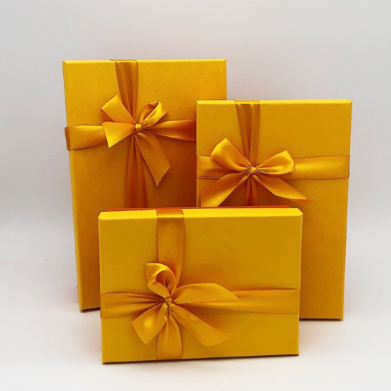 Набор коробок 3в1 &quot;Кукурузно-жёлтая/оранжевая&quot; 