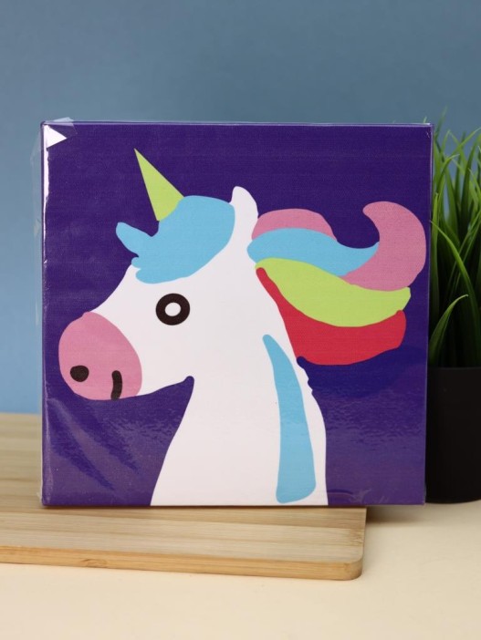 Картина из помпонов на подрамнике Draw Me! «Funny unicorn», (20 х 20 см) 