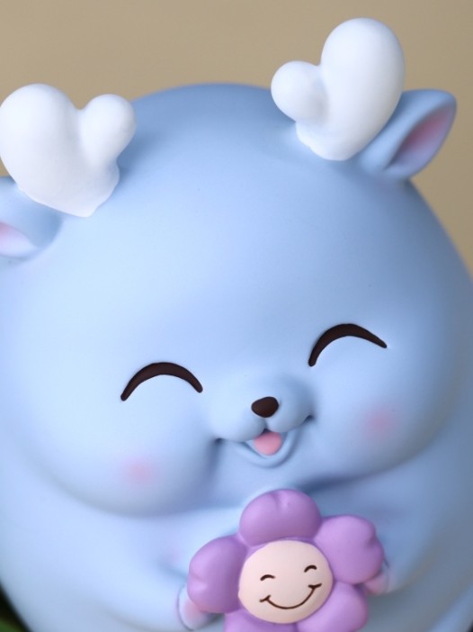 Копилка «Flower deer», blue (15,5 см), пластик 