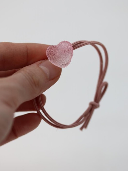 Резинка для волос GIRLY "Sugar heart", pink 