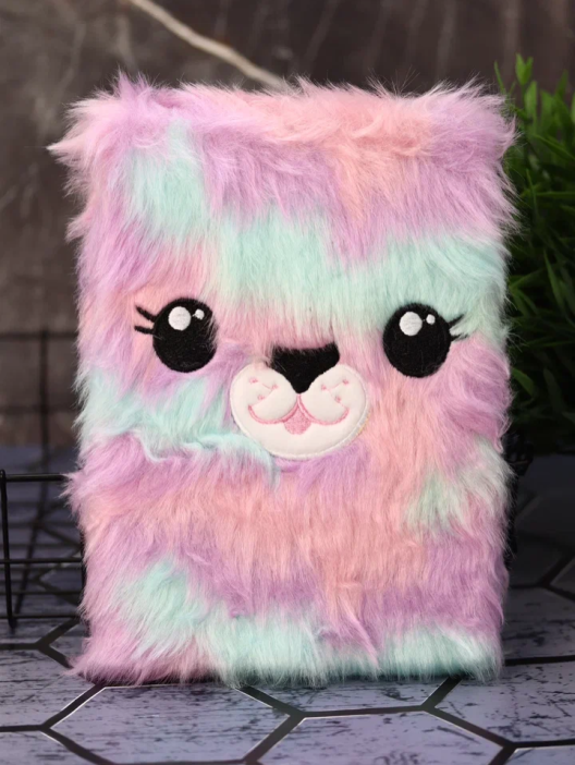 Блокнот плюшевый &quot;Rainbow lama&quot;, 21,5х15 см, плотность 80 гр. 