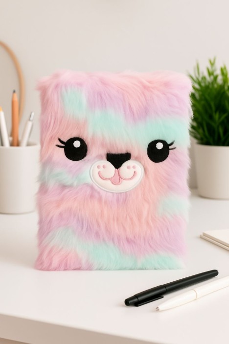 Блокнот плюшевый &quot;Rainbow lama&quot;, 21,5х15 см, плотность 80 гр. 