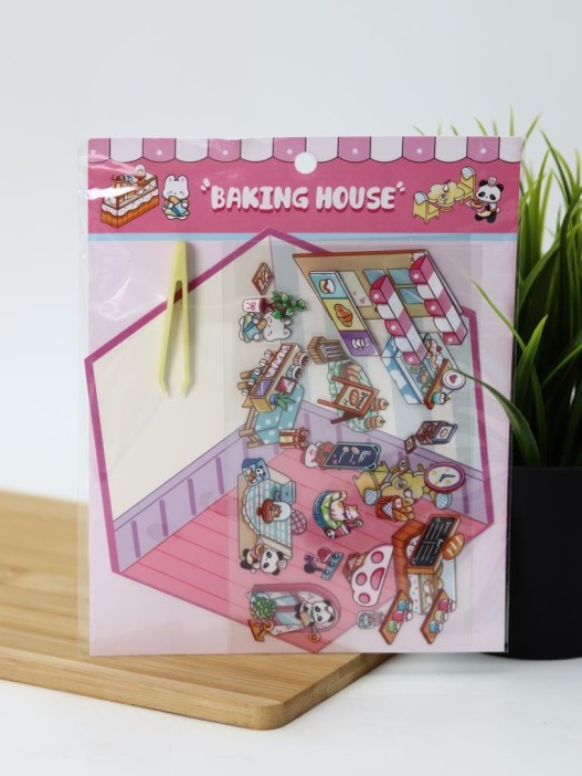 Наклейки+пинцет для творчества румбокс "Булочная ", розовые (16*20 см) 