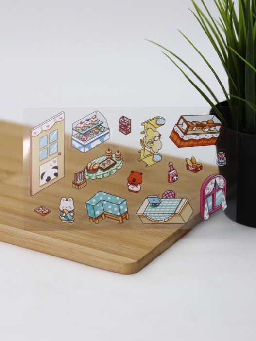 Наклейки+пинцет для творчества румбокс "Булочная ", розовые (16*20 см) 