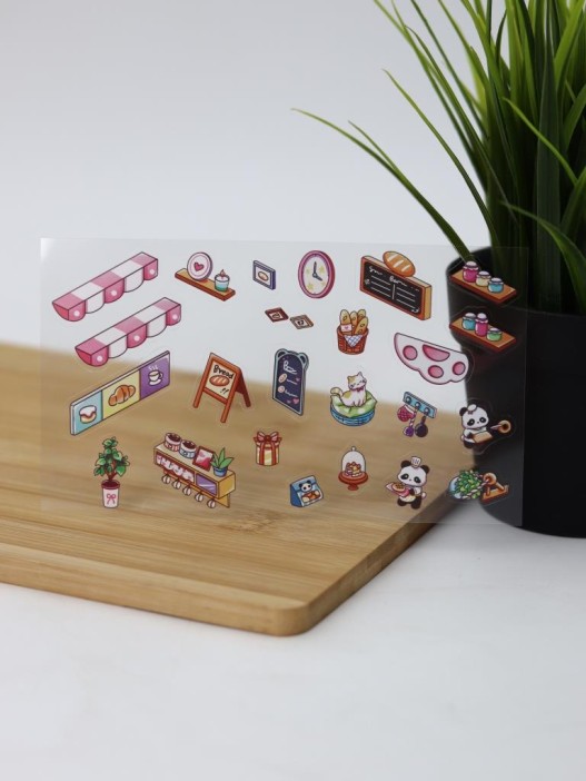 Наклейки+пинцет для творчества румбокс "Булочная ", розовые (16*20 см) 