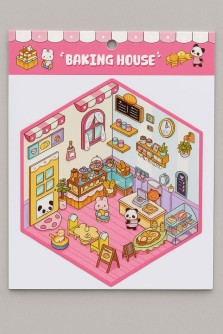 Наклейки+пинцет для творчества румбокс "Булочная ", розовые (16*20 см)