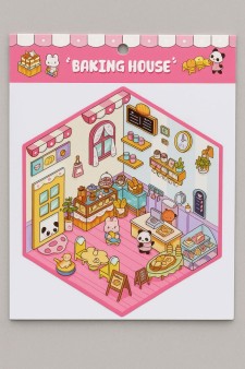 Наклейки+пинцет для творчества румбокс "Булочная ", розовые (16*20 см)