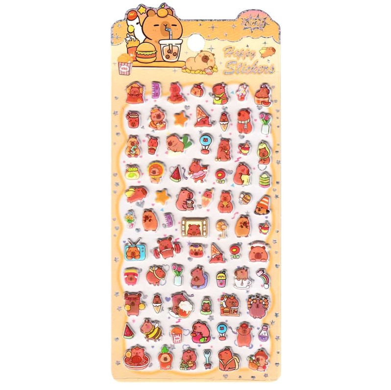 Наклейки зефирные "Капибарка №2" (9,5*21см) 