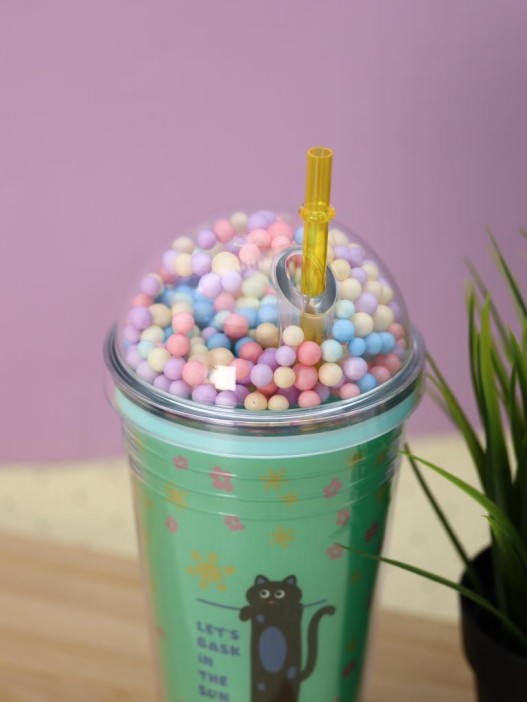 Тамблер iLikeGift &quot;Kitty sun&quot;, green (450 мл) 