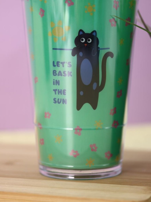 Тамблер iLikeGift &quot;Kitty sun&quot;, green (450 мл) 