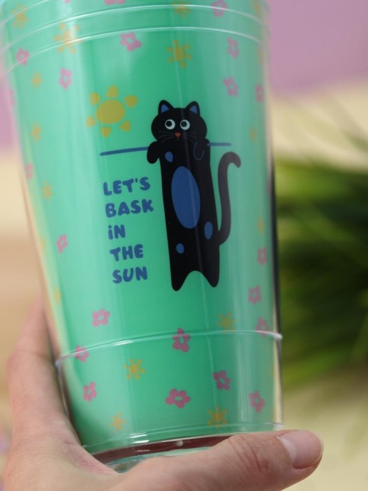Тамблер iLikeGift &quot;Kitty sun&quot;, green (450 мл) 