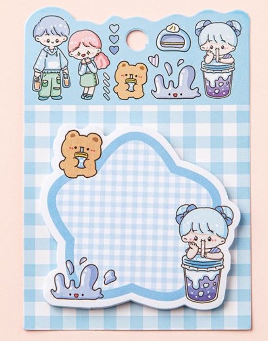 Блок стикер для записей &quot;Checkered star&quot;, blue 