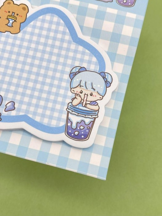 Блок стикер для записей &quot;Checkered star&quot;, blue 