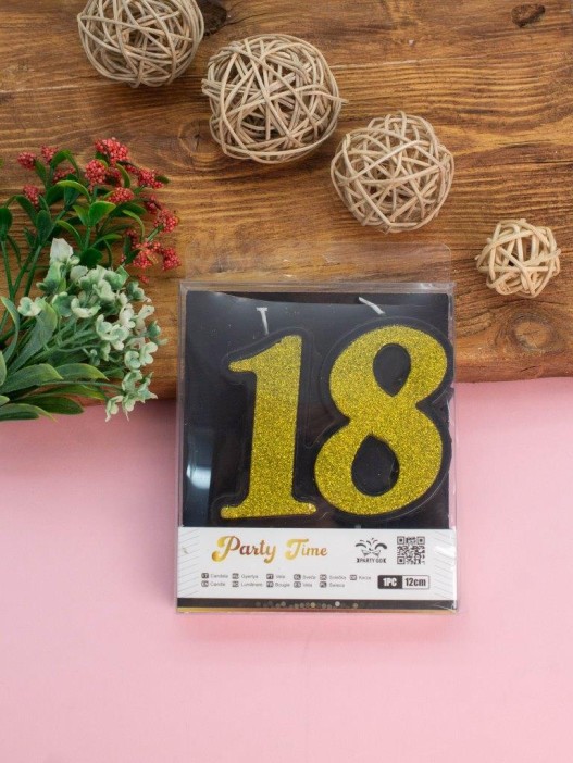 Свеча для торта &quot;Happy B-day 18&quot; (120 мм) 