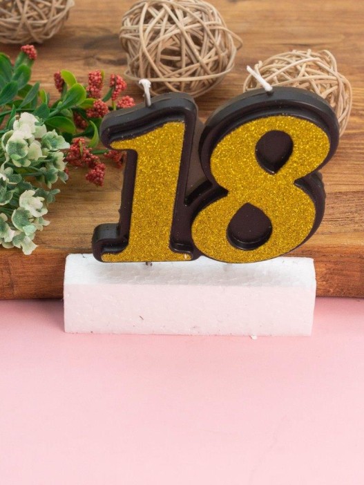 Свеча для торта &quot;Happy B-day 18&quot; (120 мм) 
