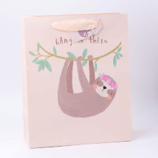 Подарочный пакет (M) "Sloth", pink