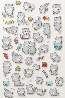 Наклейки &quot;Lovely and cute cats&quot;, purple