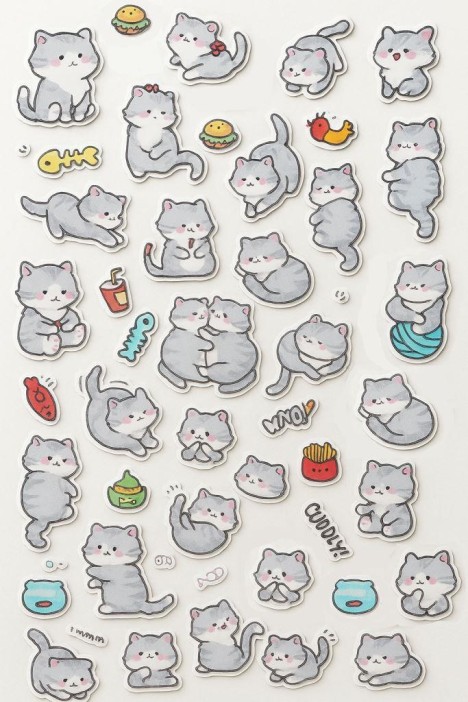 Наклейки &quot;Lovely and cute cats&quot;, purple 