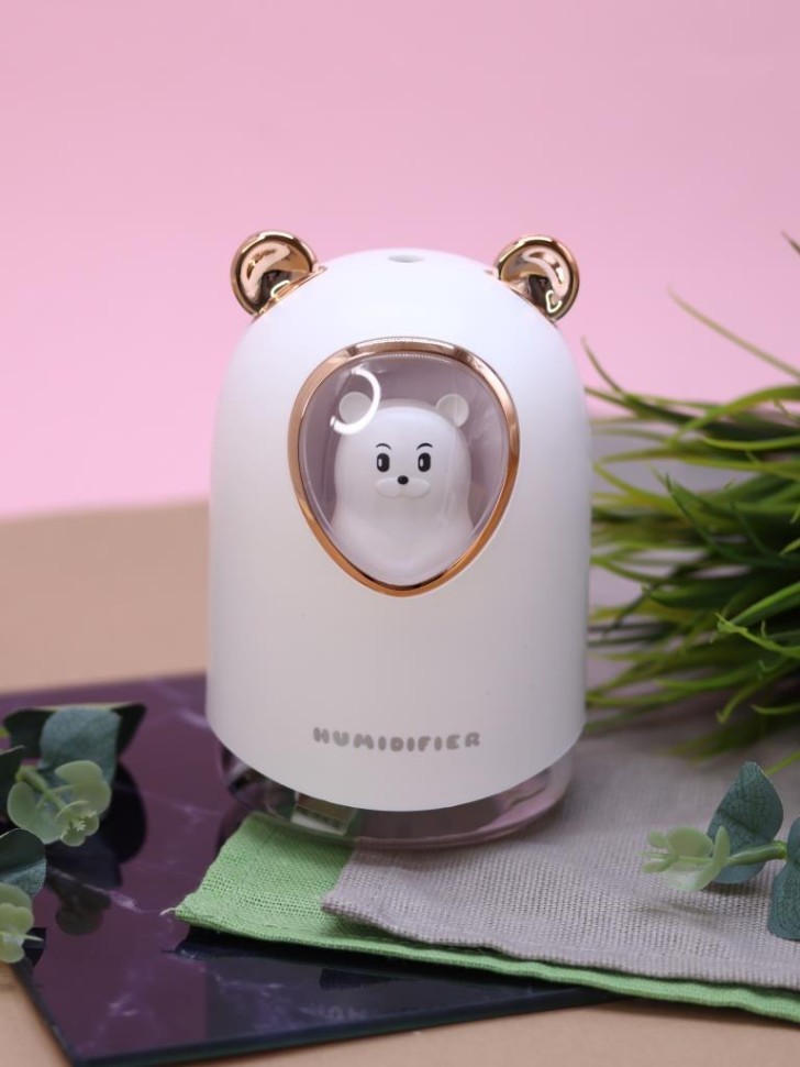 Настольный увлажнитель воздуха - ночник "Bear in a spacesuit", white, (портативный, USB)