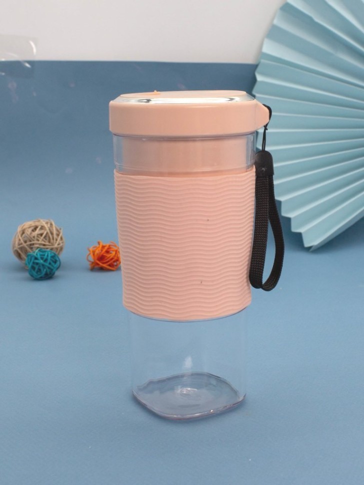 Блендер портативный "Соковыжималка", персиковый, USB, (18*8 см)