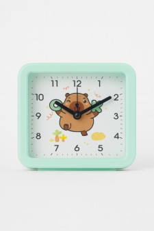 Часы-будильник «Capybara time», green (11*4*11 см)