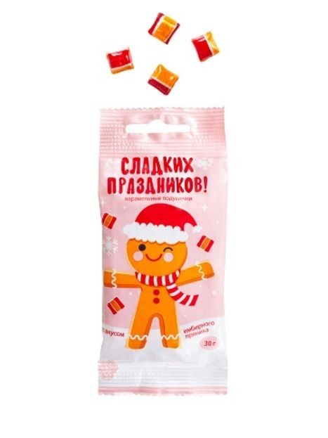 Карамель леденцовая &quot;Пряничный человечек&quot;, 30г флоупак (имбирный пряник) 