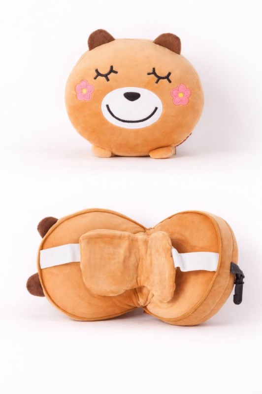 Мягкая игрушка-подушка с маской для сна "Capybara", brown (15*15*10см) 